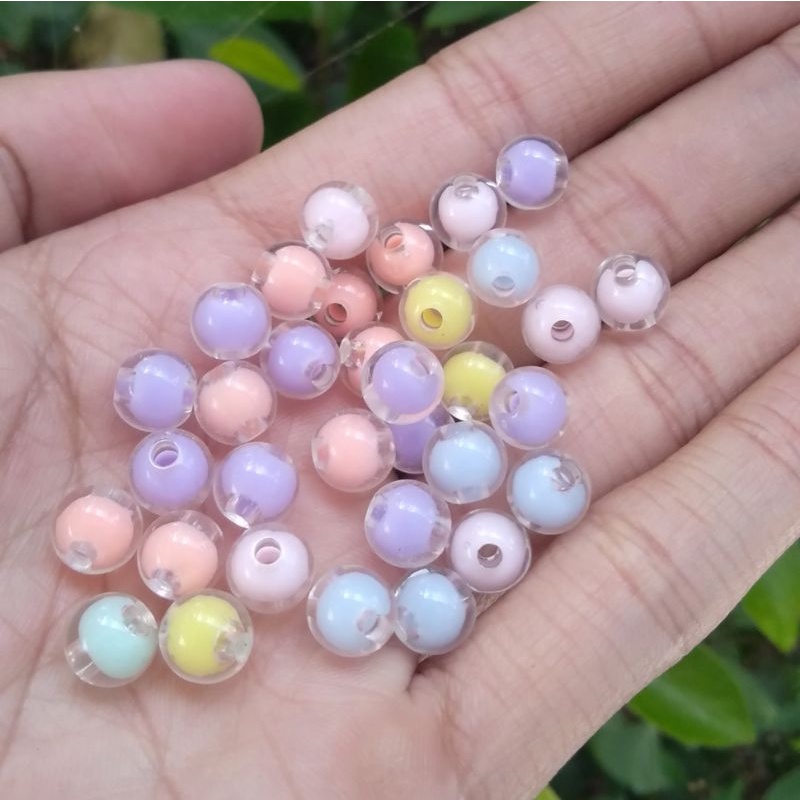 100PCS Manik Manik Akrilik Bening/Manik Manik Kristal Bulat/Mote Akrilik