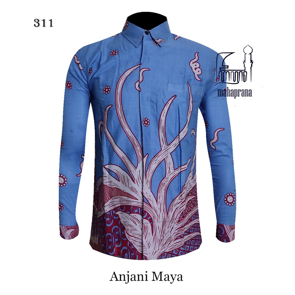 BATIK MAHAPRANA Motif Anjani Maya Atasan Kemeja Batik Pria Lengan Panjang Full Furing MHP-311