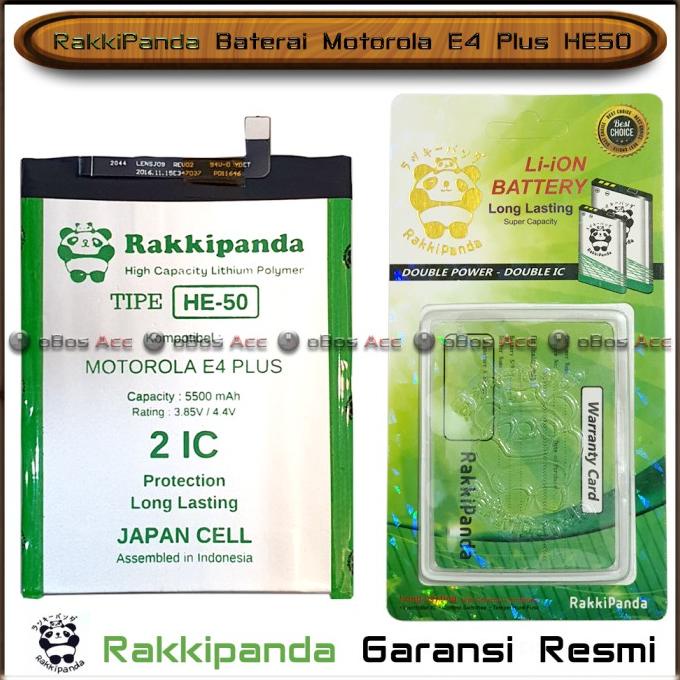 Baterai Motorola E4 Plus E4+ HE50 Double Power Batre HP Rakkipanda