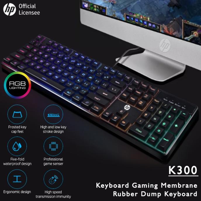Keyboard Gaming / Gaming Keyboard Hp K300 - Rgb Membrane Keyboard Usb