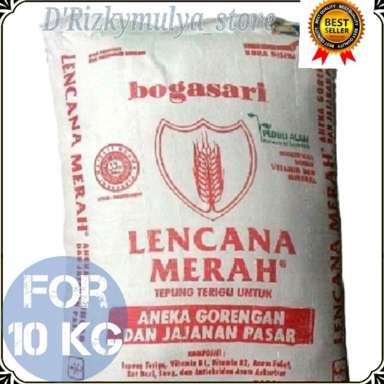

Best Produk.. Terigu Lencana merah (10kg) berkualitas bogasari untuk bahan gorengan dan jajanan pasar 09L