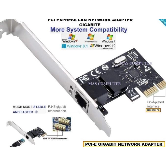 Lan Card Pci-E Express Gigabite 10/100/100 Mbps Internal Pc