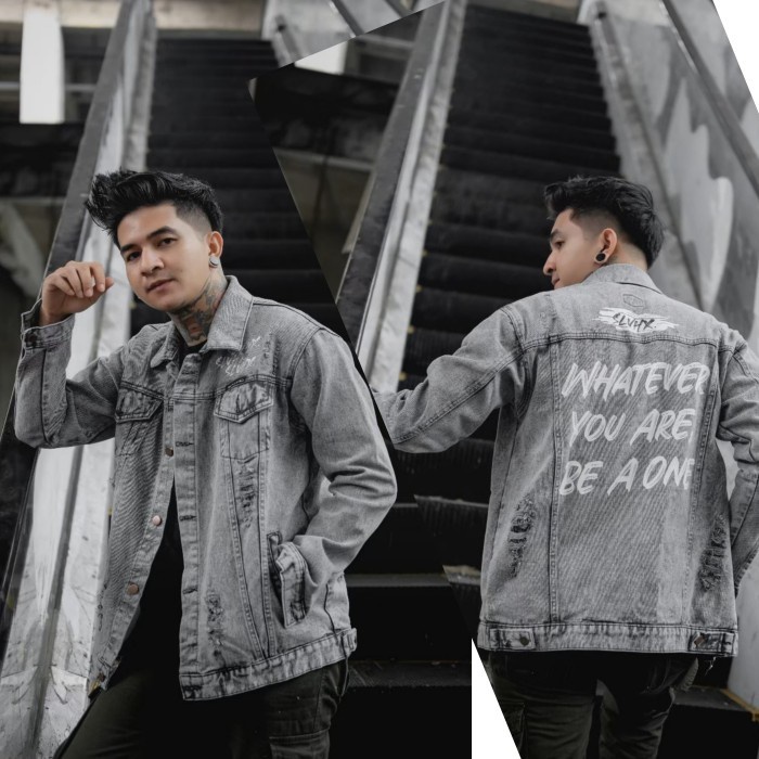 GRATIS ONGKIR Jaket Jeans Pria Jaket Denim Kerah Bulu Sherpa / Slvhx Pride