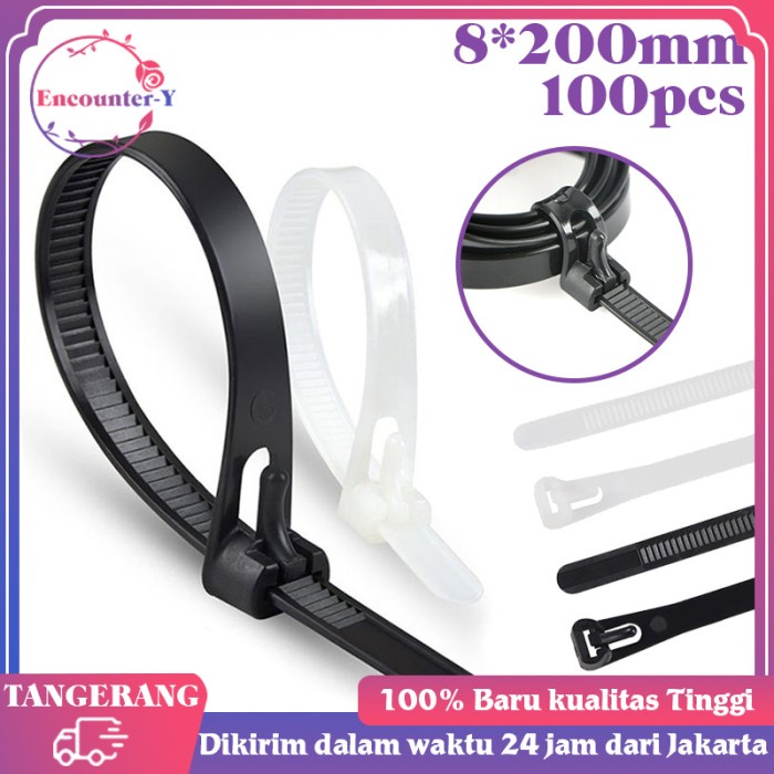 

Best Seller 100Pcs Nylon Cable Tie Kabel Ties Reusable Releasable Kabel Tis 20Cm