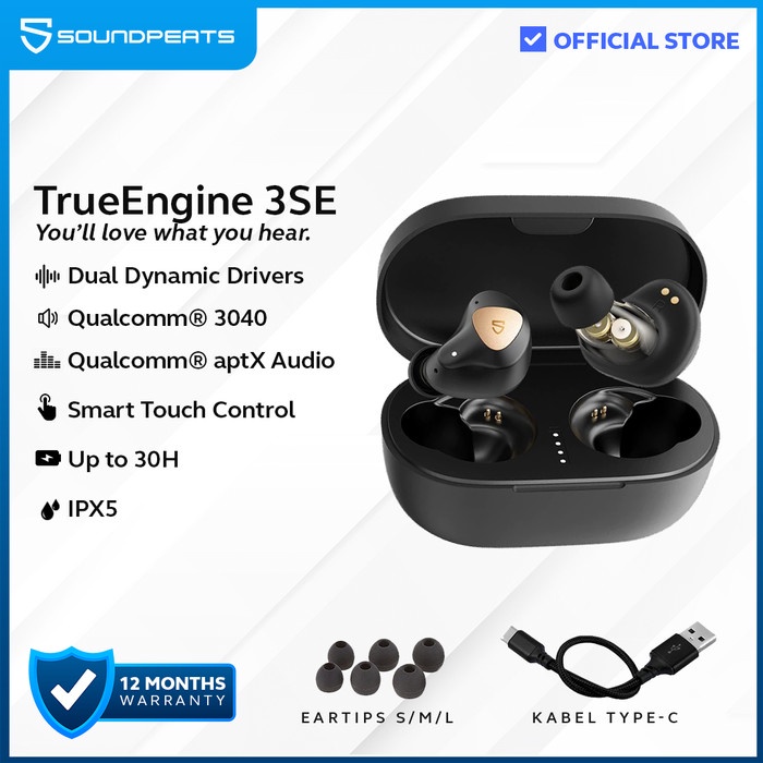 SoundPEATS Trueengine 3SE TWS Headset Bluetooth aptX True Engine