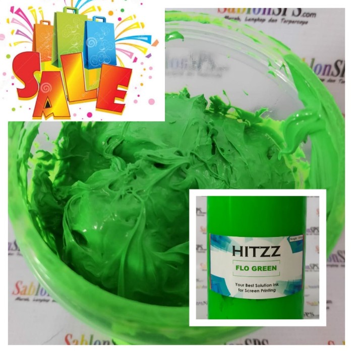 

Terlaris Tinta Sablon Plastisol Flo Green 1Kg