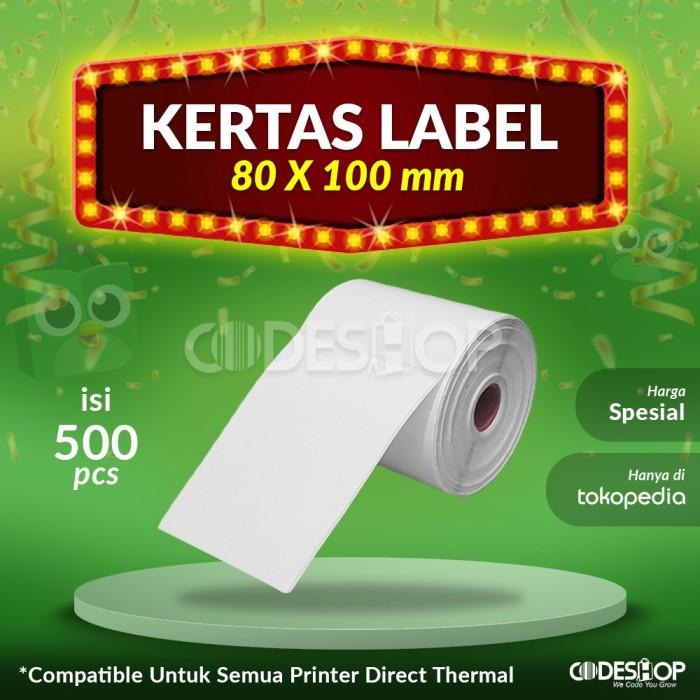 

Kertas Label Thermal Uk. 80X100 Mm Isi 500 Stiker Resi 80 X 100