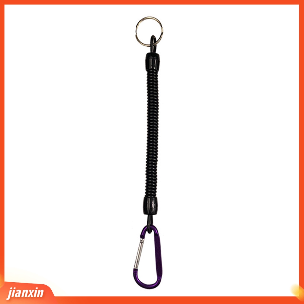 [Jianxin] anti Hilang Tali Ditarik Elastis Dengan Keyring Carabiner Multifungsi Anti-Pencurian TPU Digulung Musim Semi Memancing Anti-lost Safety Lanyard Perlengkapan Luar Ruangan