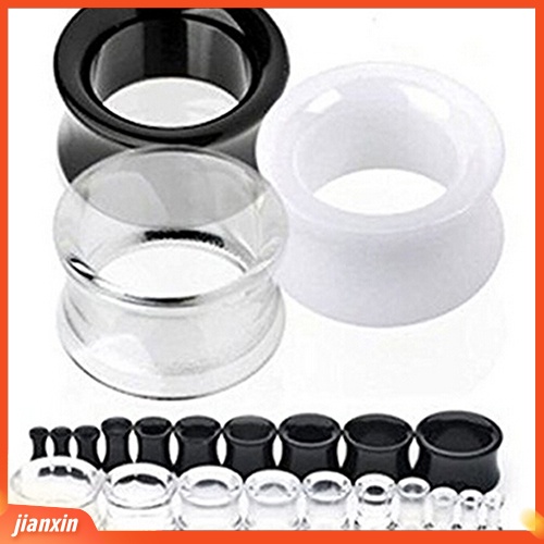 [Jianxin] 1Pair Silicone Flesh Tunnel Double Flared Saddle Ear Plug Gauge Unisex Piercing