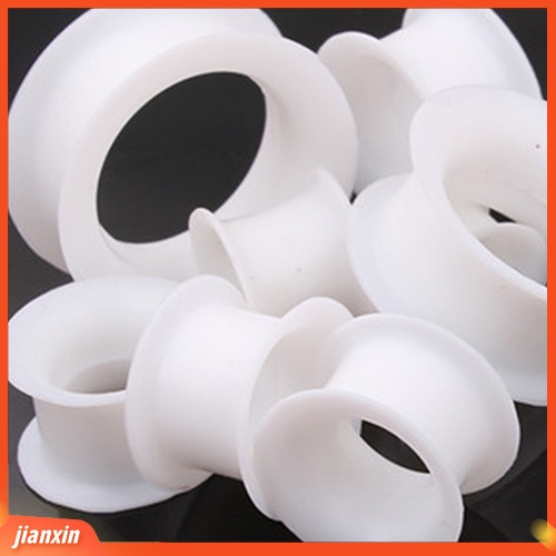 [Jianxin] 1Pair Silicone Flesh Tunnel Double Flared Saddle Ear Plug Gauge Unisex Piercing