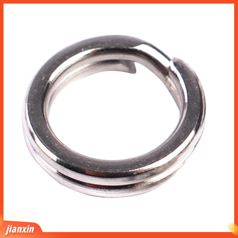 [Jianxin] 100pcs Cincin Loop Split Ganda Bahan Stainless Steel untuk Aksesoris Memancing