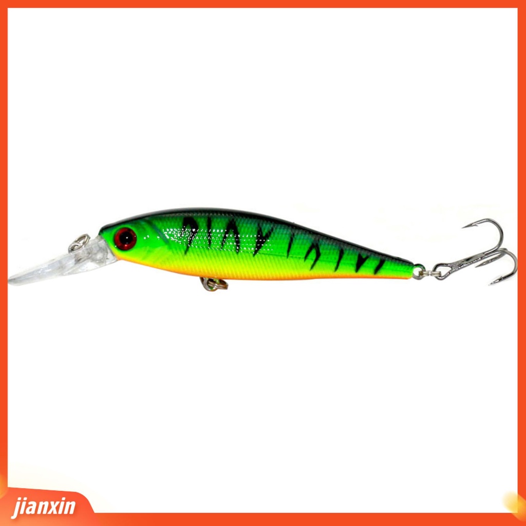 [Jianxin] 11cm Umpan Pancing Ikan Minnow Bergaris dengan Kail / Mata Pancing Treble