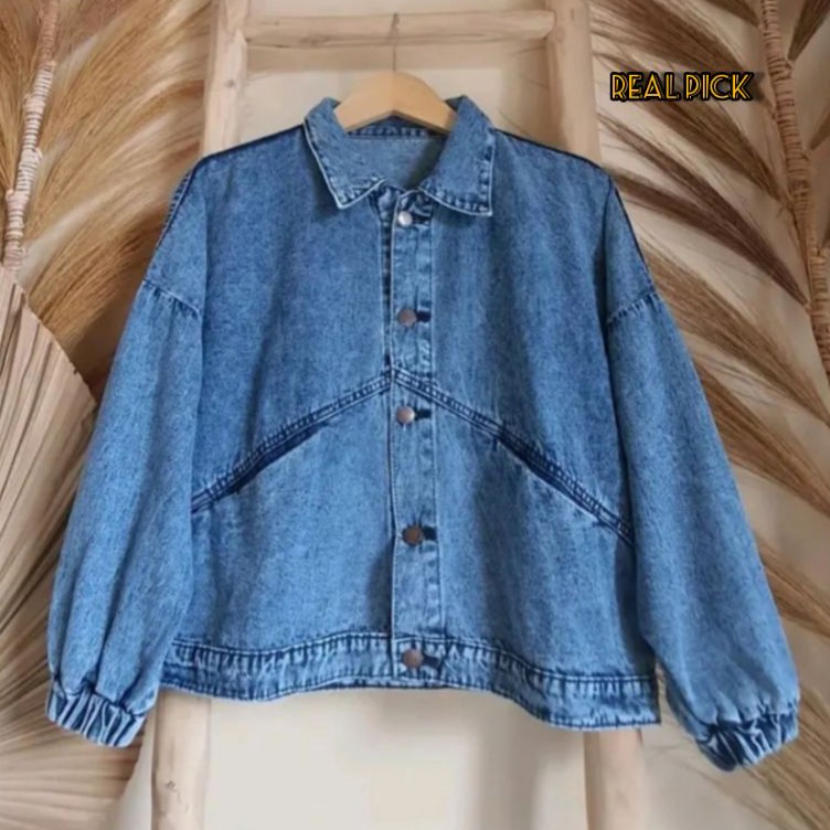 NEW OVERSIZE JACKET JEANS WANITA VINTAGE BLUE ACID JAKET DENIM OVERSIZE JAKET JINS JUMBO VINTAGE OVE