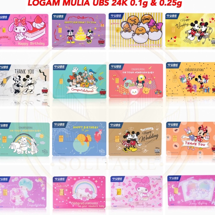 TERLARIS BRANDS FESTIVAL LM UBS GIFT 0.25 Gr DISNEY BIRTHDAY/WEDDING/THANK YOU/NEWBORN BABYBORN BABY