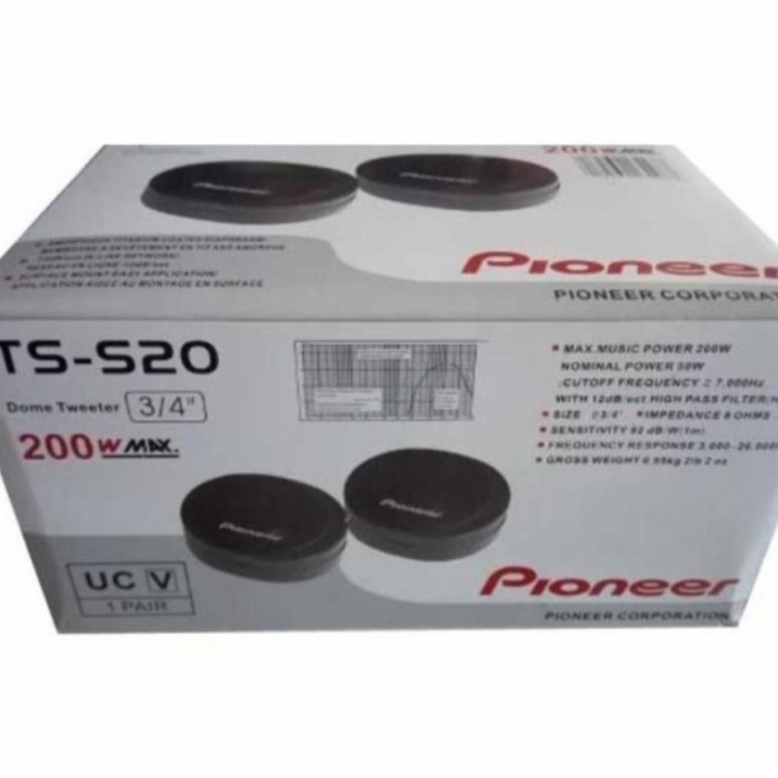 Terlaris Promo Dome Tweeter Mobil Pioneer Ts-S20 200W 3/4 Inch