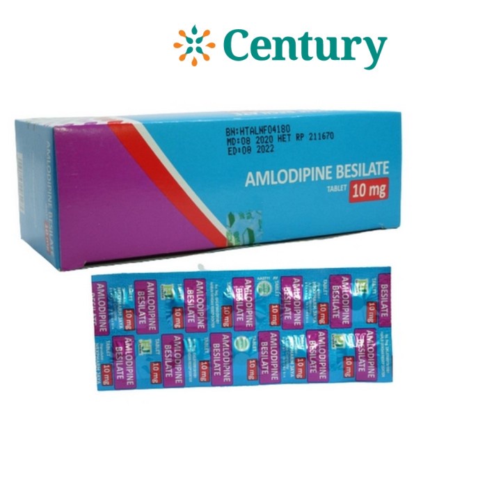 AMLODIPINE 10 MG STRIP 10 TABLET (HEXP) / HIPERTENSI / JANTUNG