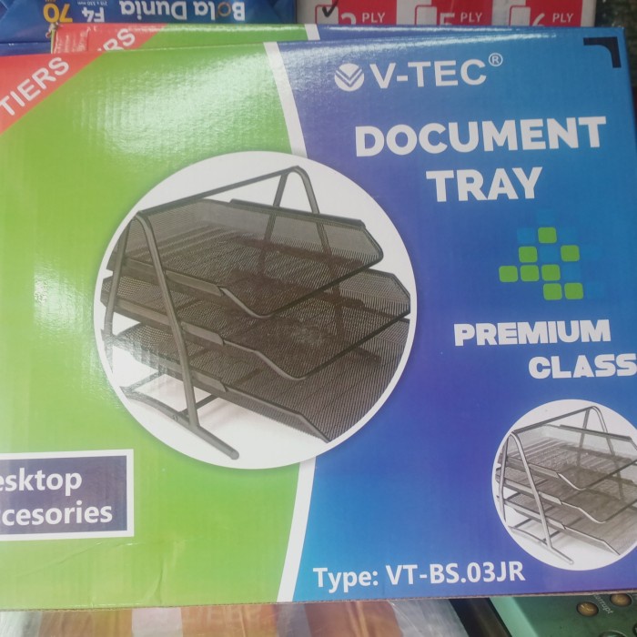 

Terlaris Documen Tray/Rak Susun/Letter Tray/Rak Besi 3 Susun V-Tech