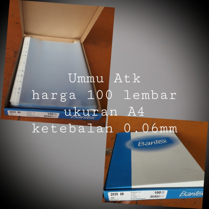 

Terlaris Pp Pocket Bantex 2035-08 Size A4 Isi 100 Lembar.