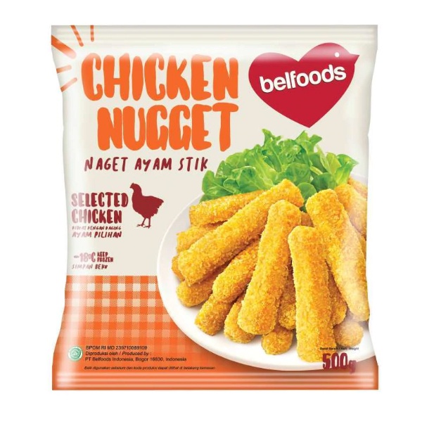 Promo Harga Belfoods Nugget Chicken Nugget Stick 500 gr - Shopee