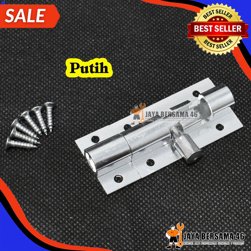 GRENDEL ALUMINIUM TOP / SLOT PINTU MURAH / GERENDEL SLOT SELOT ALUMINIUM ALMUNIUM PINTU JENDELA KAMAR MANDI 2 INCHI