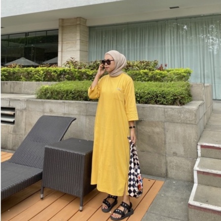 RAABIHA Kyla Dress Shirt (Kaos Dress) | Mididress Kaos | Tunik Kaos