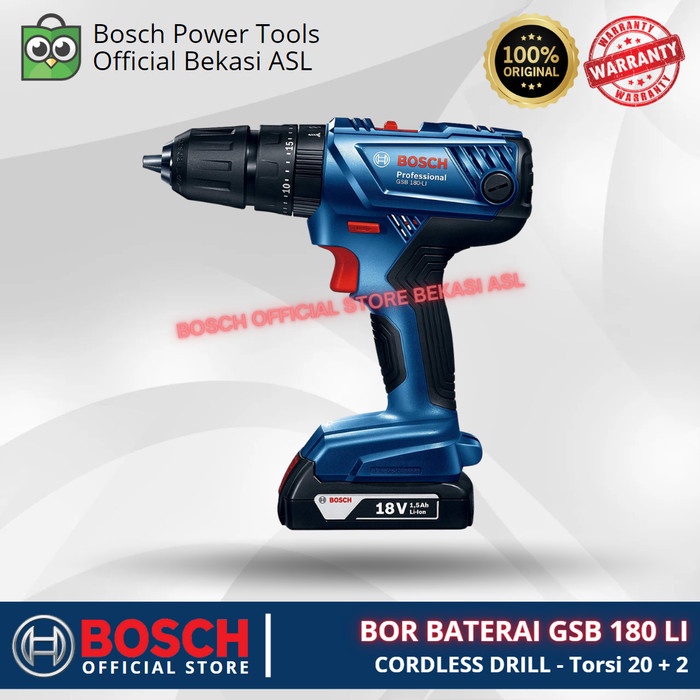 Bosch Bor Baterai / Cordless Drill Gsb 180 Li