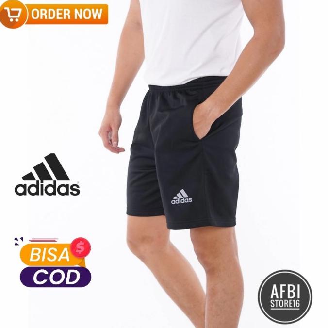 CELANA OLAHRAGA PENDEK PRIA BERKANTONG/RUNNING/FUTSAL/LOGO ADIDAS