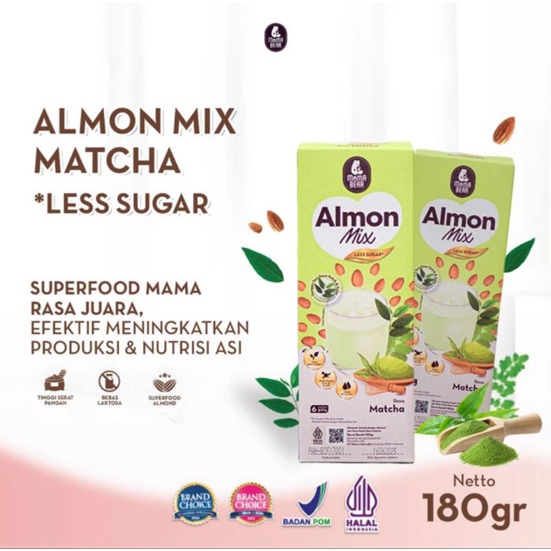 MamaBear Almon Mix Less Sugar 180 gr - Susu Almond Pelancar ASI