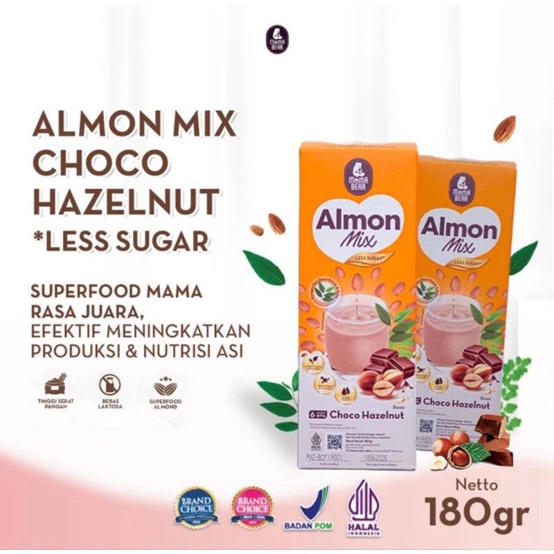 MamaBear Almon Mix Less Sugar 180 gr - Susu Almond Pelancar ASI