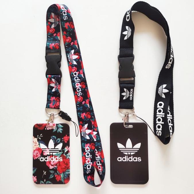 

ID Card Holder Name Tag Lanyard / Kalung Kartu Black Flower Adidas