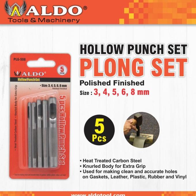 

PLONG SET / ALAT PEMBOLONG GASKET KULIT / HOLLOW PUNCH 5 PCS ALDO