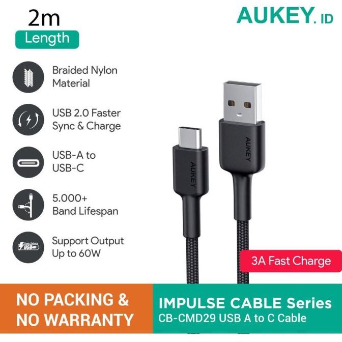 Kabel Aukey Cb-Cmd29 Usb A To C 2M (No Packing & No Warranty)