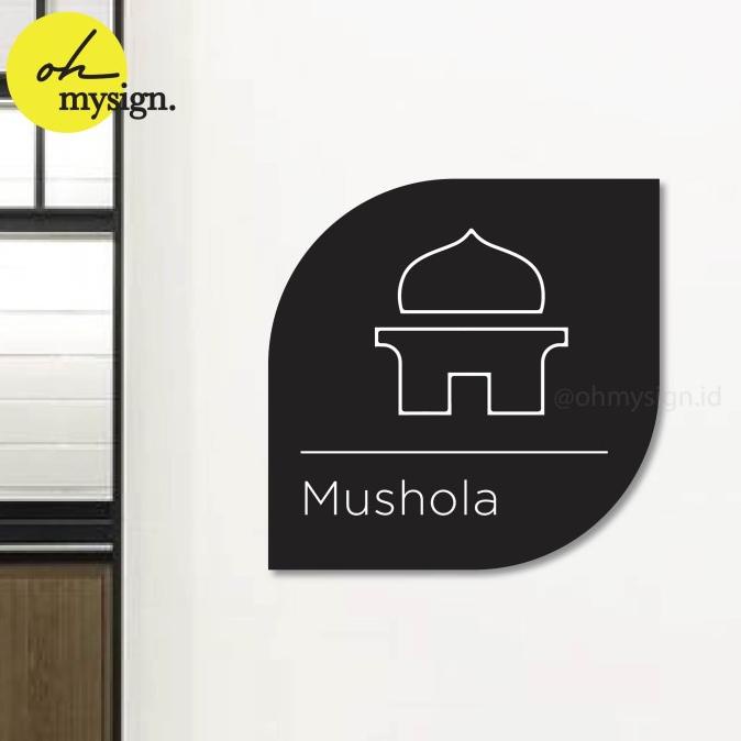 Sign Akrilik Sign Board Acrylic Rounded - Mushola