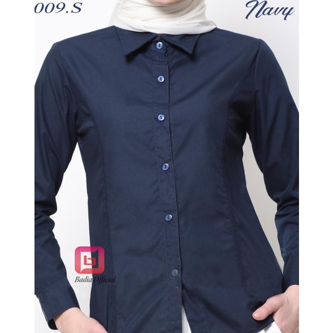 New Kemeja Merah Maroon Abu Tua Biru Dongker Navy Coklat Susu Polos Wanita Discount
