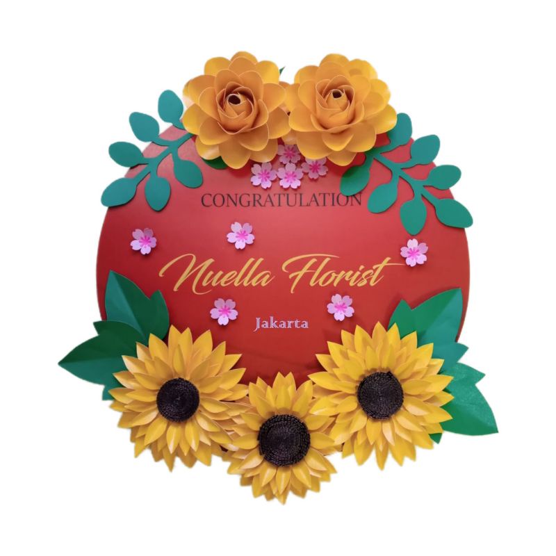 Papan Bunga kertas Mini uk. Diameter 40 cm, Free tripod Elegant