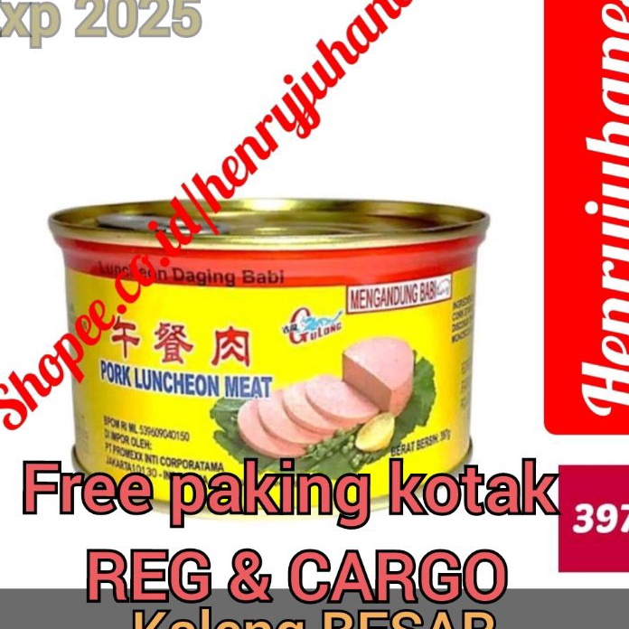 

【Penjualan Terbaik】✅COD 397 gram Gulong Canned Ham Pork Luncheon Meat / free pakiing kotak untuk reg dan cargo daging babi/ daging maling