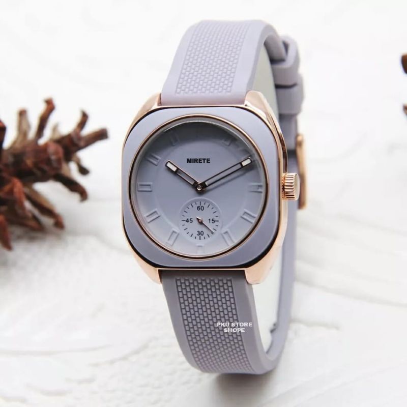 Jam Tangan Wanita Mirete Analog Original Strap Silikon Elegan Sporty Mewah COD || Jam Tangan Wanita Kekinian Bestseller Murah Dan Terlaris Analog Sesuai foto