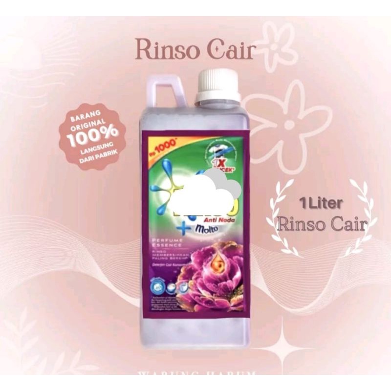 RINS* CAIR  DETERJEN CAIR SABUN CAIR REPACK 1 LITER/600ML