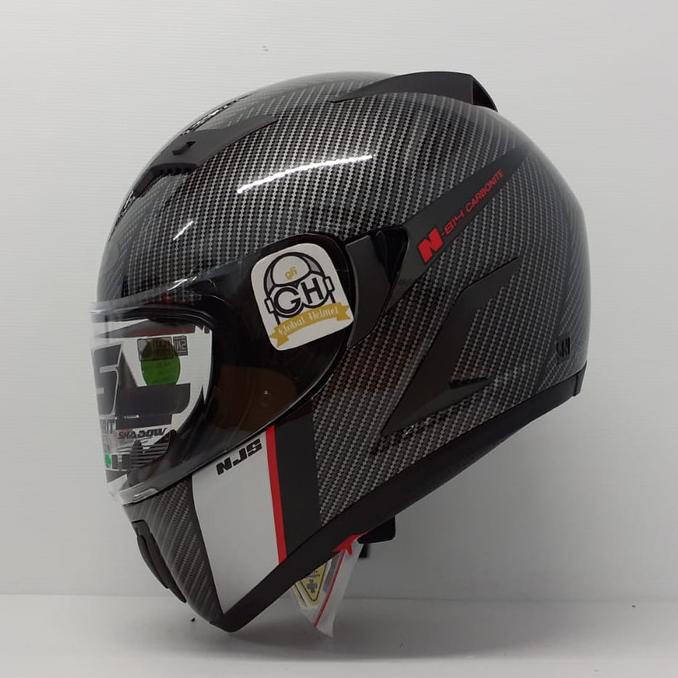 Helm NJS Shadow N 814 Full face Double Visor Black Red Stabilo