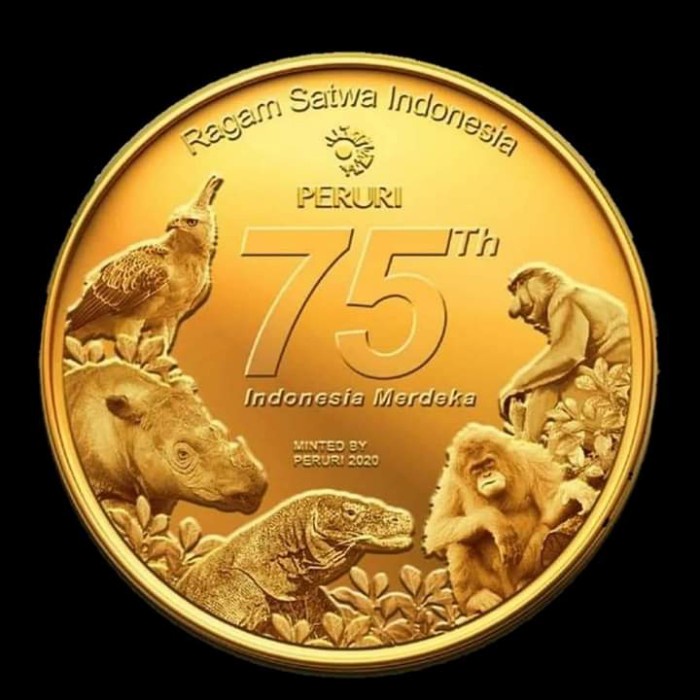 Best Seller Koin Mendali Peringatan 75 Tahun Indonesia Merdeka (Peruri) + Box