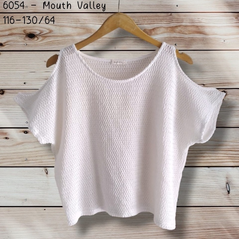 6054 MOUTH VALLEY BAJU IMPORT MURAH ATASAN BLOUSE OUTER OVERSIZE PUTIH