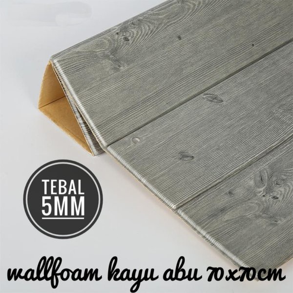 Wallpaper Dinding Sticker Foam 3D Motif Kayu