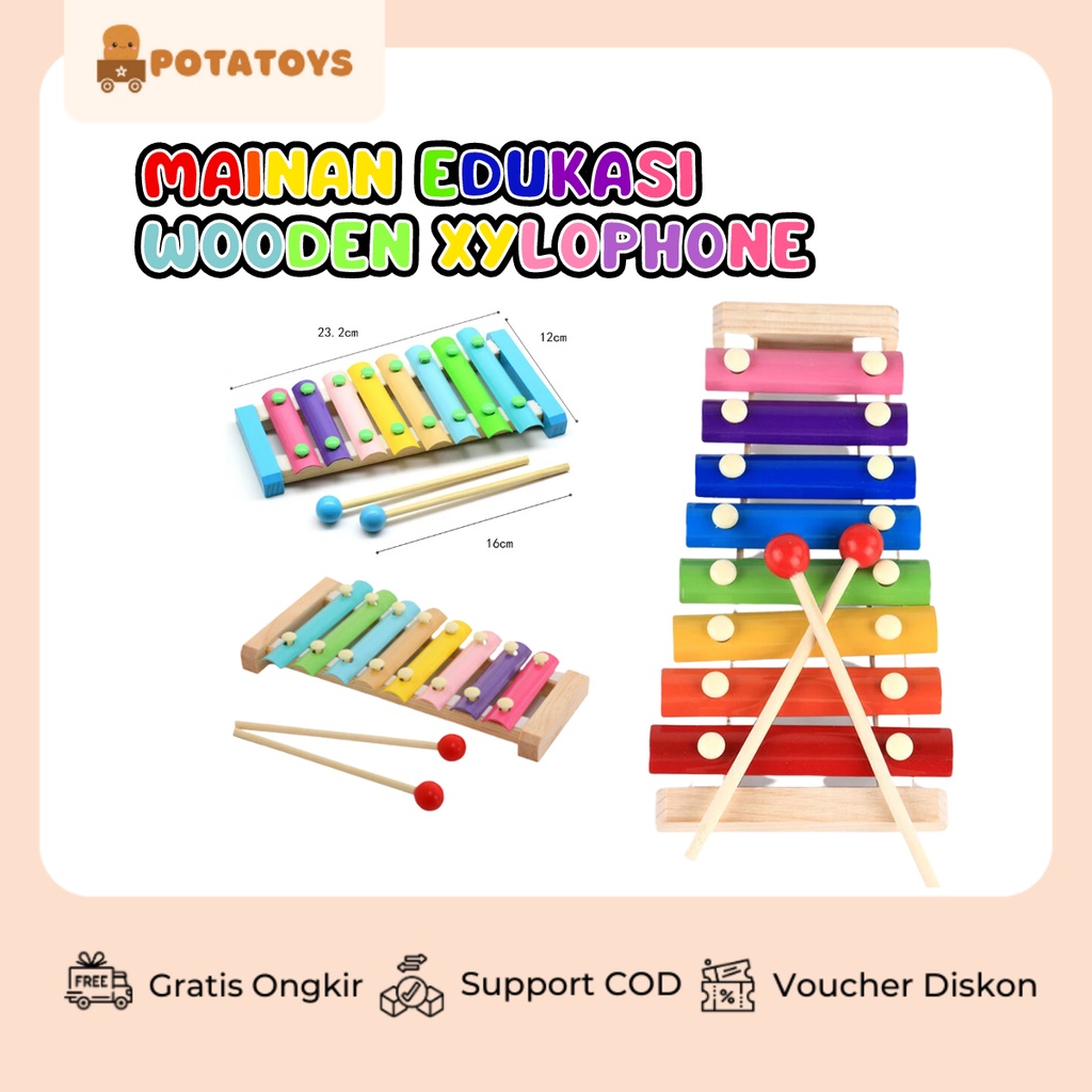 [ Potatoys ] Wooden Xylophone / Kolintang / Mainan Xylophone anak / Alat musik anak