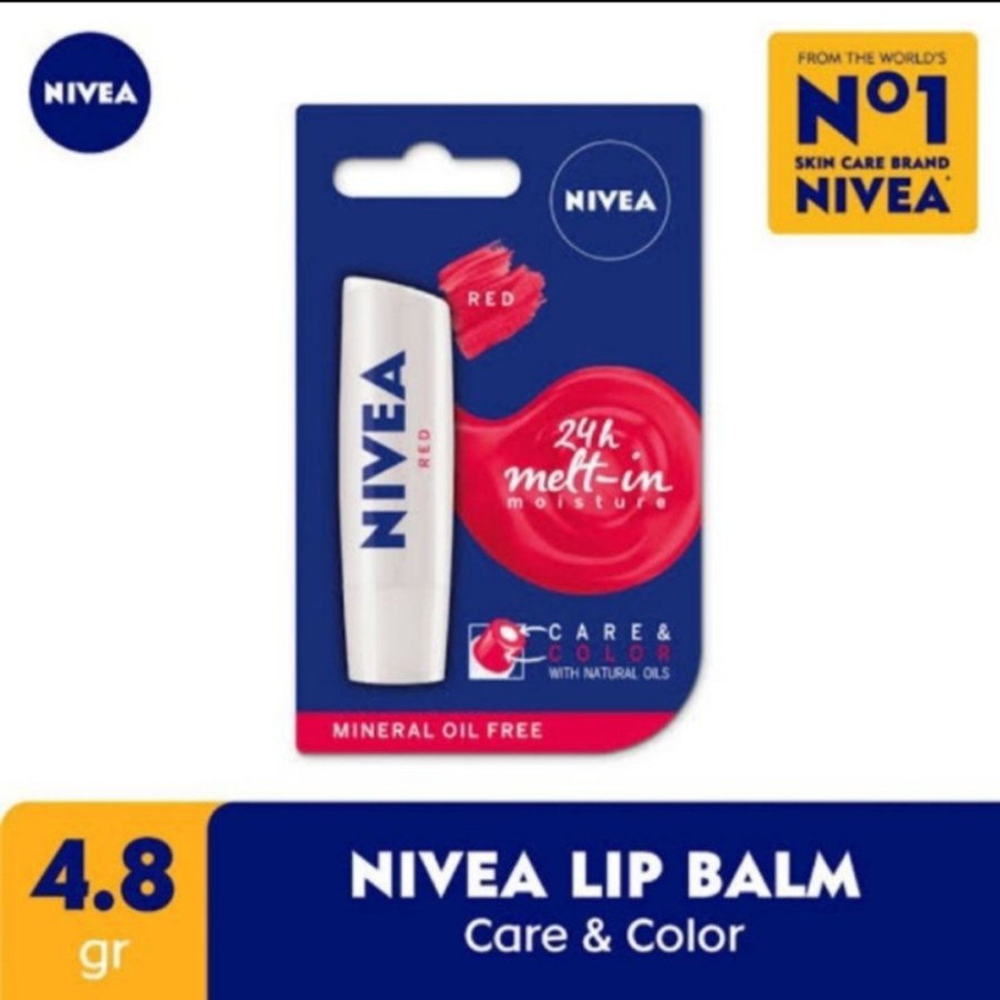 ✿ELYSABETHME✿ Nivea lip balm care &amp; color red stick pelembab bibir kering