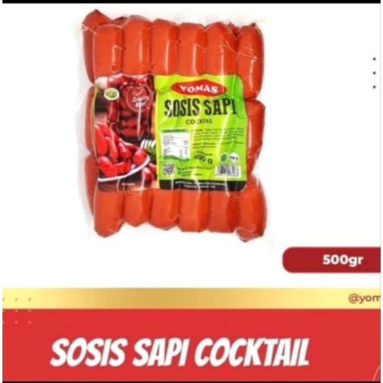 

Yomas Sosis Sapi Cocktail Merah 500gr Beef Cocktail