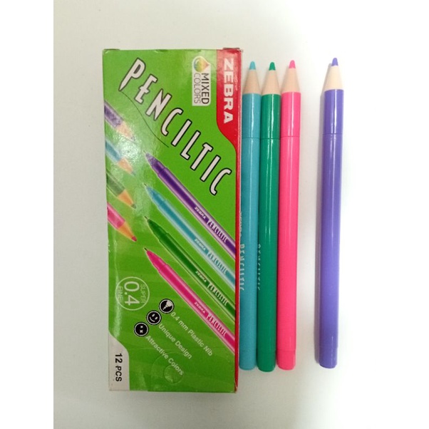 

ZEBRA BALPEN PENCILTIC 0,4 / 4 warna:biru,hijau,pink,unggu / pack
