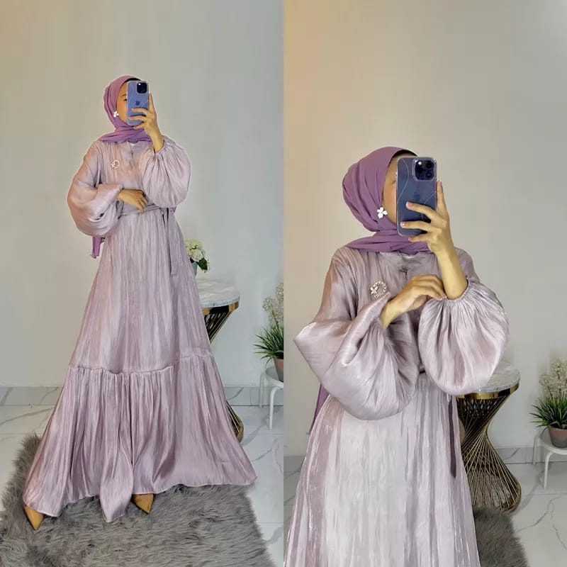 Alona Gamis  Elegan Casual Kondangan Wanita Muslim Busui Friendly