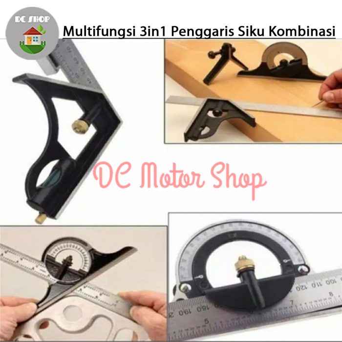 

Ggaris Siku Multifungsi 3In1 Sudut Kombinasi Square Waterpass 300Mm