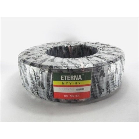 Kabel NYYHY 3X2,5 mm ETERNA / NYY HY 3X2,5 / HITAM SERABUT / 1ROLL 50M