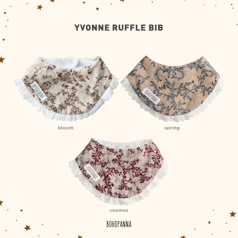 Bib Ruffle Bohopanna B48 || LACE BIB RUFFLE B64 || YVONNE BIB RUFFLE B51 || BIB RUFFLE B72